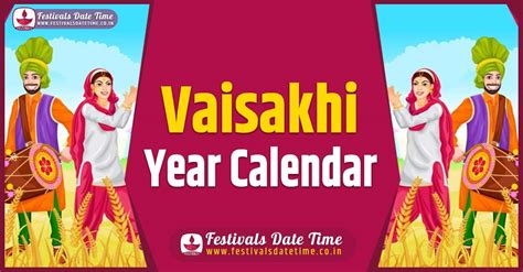 Vaisakhi Year Calendar, Vaisakhi Year Festival Schedule - Festivals ...