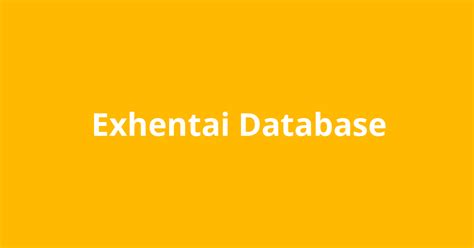 Exhentai Database - Open Source Agenda