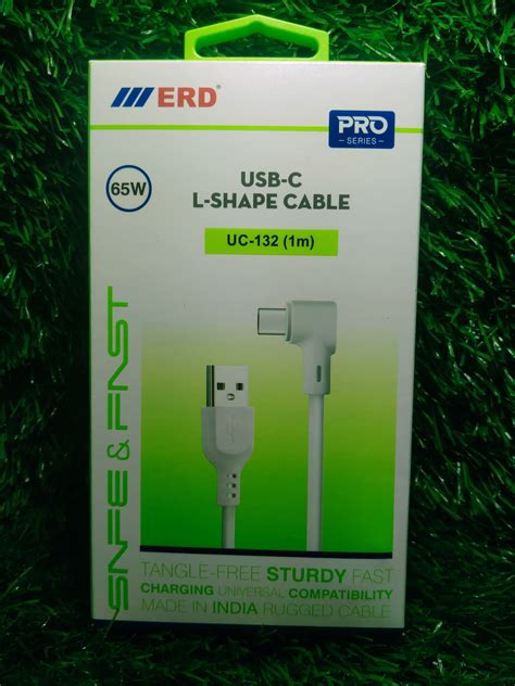 ERD UC-132 L SHAPE TYPE USB-C CABLE 65W high speed – Kharrido
