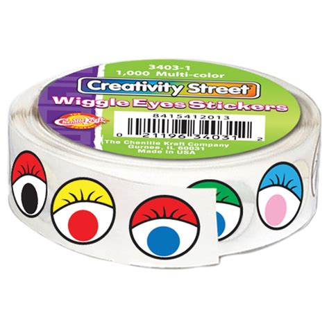 Creativity Street Wiggle Eyes Stickers, 0.5-Inch, Multicolor, 1000/Pack ...