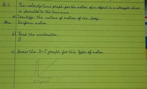 2. Velocity-time graph for the motion of an object in a straight path ...