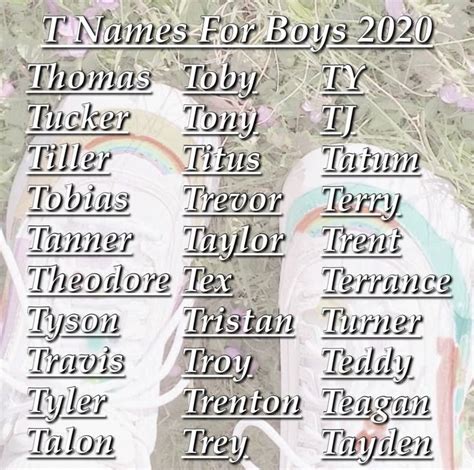 Baby Boy Names Letter T With Meaning at Douglas Sexton blog