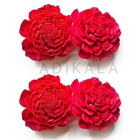 Red Sola Wood Flower – Adikala - Craft Store