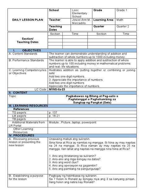 Image result for Daily Lesson Plan