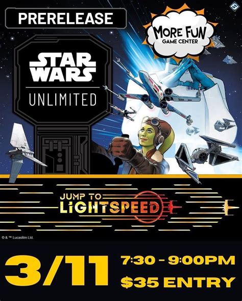 STAR WARS UNLIMITED JUMP TO HYPERSPACE Prerelease Event, More Fun Game ...