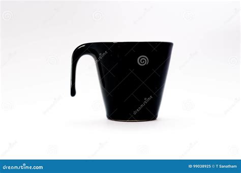Glass Black Color Coffee White Background. Stock Image - Image of cafe ...