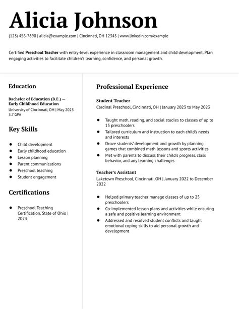 First-Year Teacher Resume Examples and Templates for 2024 ...
