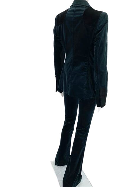 2005 Vintage Gucci Dark Green Velvet Pant Suit 38 - 2 For Sale at ...