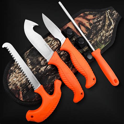 VALHALLA Hunting Knife Set, 4 Pieces Hunting Knives with Skinning Knife, Caping Knife, Bone Saw ...