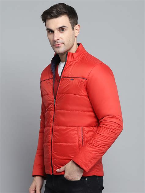 Buy Men Navy Blue Solid Mock Neck Full Sleeve Jacket Online in India ...