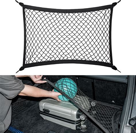 VEHIRIE Elastic Cargo Net for SUV, Car Trunk Net Organizer with ABS Hook Storage Mesh Cargo Nets ...