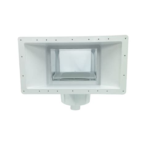 Wide mouth ABS skimmer with square frame and round lid for concrete pool