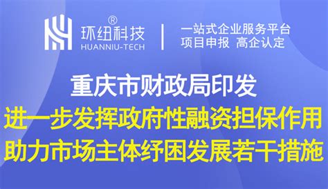 重庆市财政局 | 关于印发《进一步发挥政府性融资担保作用 助力市场主体纾困发展若干措施》的通知