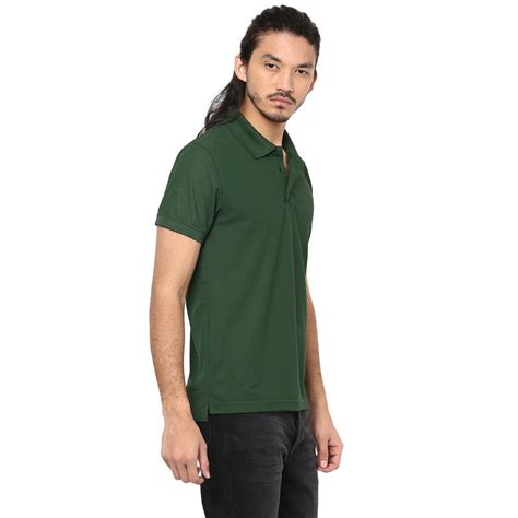 American Crew Men's Polo Collar Dark Green T-Shirt | Buy online ...
