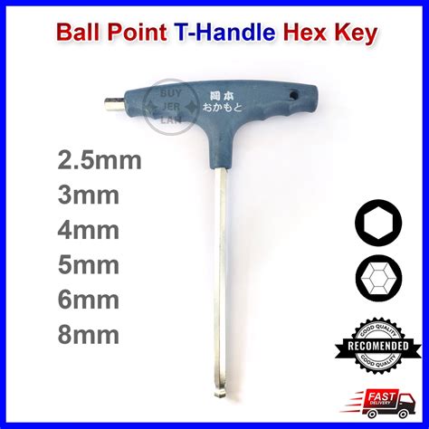 Hex Key Ball Point T-Handle Allen Key 2.5mm, 3mm, 4mm, 5mm, 6mm, 8mm ...