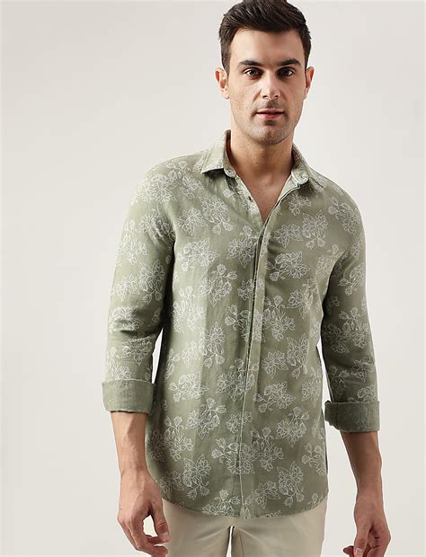 Buy Slim Fit Linen Blend Printed Shirt at Marks & Spencer