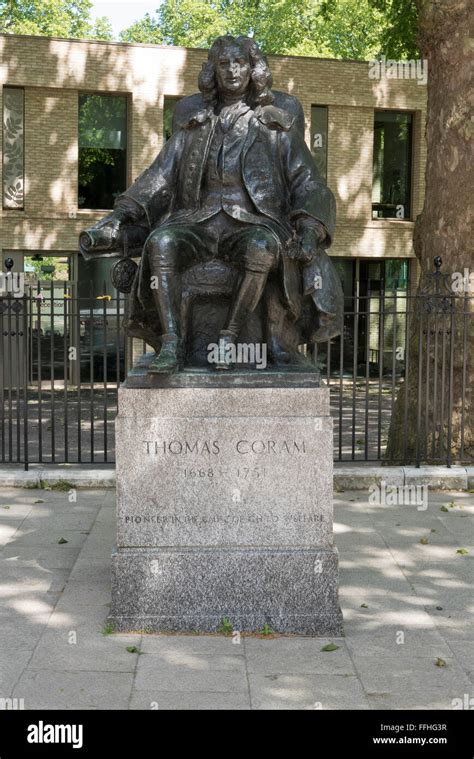 Captain Thomas Coram Statue by William McMillan in 1963, London, *** ...