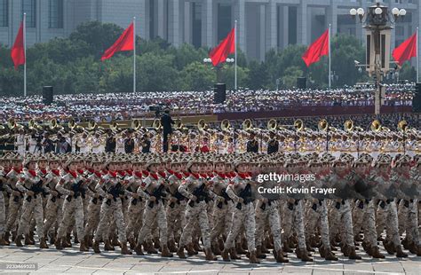 China’s President Xi Jinping attends a military parade marking the 80th anniversary of victory over Japan and the end of World War II, in Tiananmen Square on September 03, 2025, in Beijing, China.