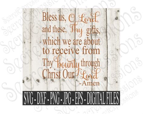 Bless Us Oh Lord, Family Meal Prayer (95628) | SVGs | Design Bundles