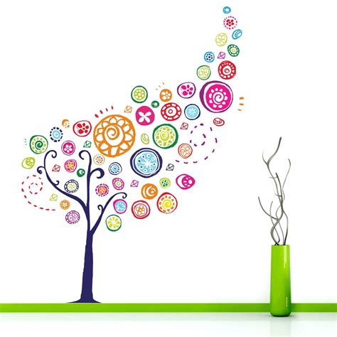 StickMe 'Tree Modern Art Decorative - Creative - Colorful - Wall ...