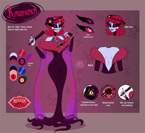 Hazbin Hotel OC (Redesign) - Amaranth References by gaby264 on DeviantArt