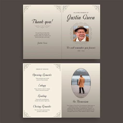 Funeral bifold brochure template design | Free Vector
