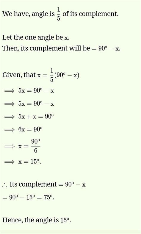 Find the angles which is 15 degree of its complement. it"s urgent WITH ...