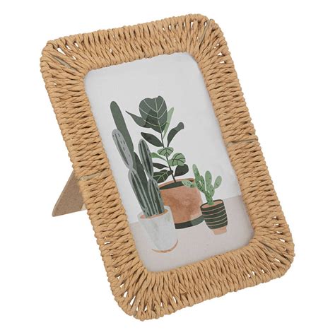 Ramka na zdjęcia stojąca JILY, rama z plecionki, 20 x 15 cm ...