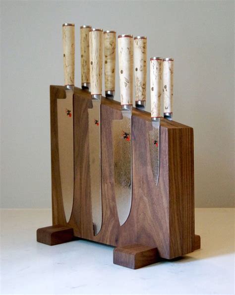 Knife Racks | Custom Made Walnut Magnetic Knife Box | Knife block diy ...