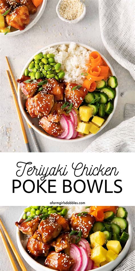 Teriyaki Chicken Poke Bowls - Easy & Healthy! | Recipe | Healthy bowls ...