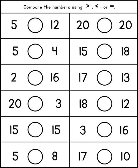 Image result for Kindergarten Math Comparing Numbers