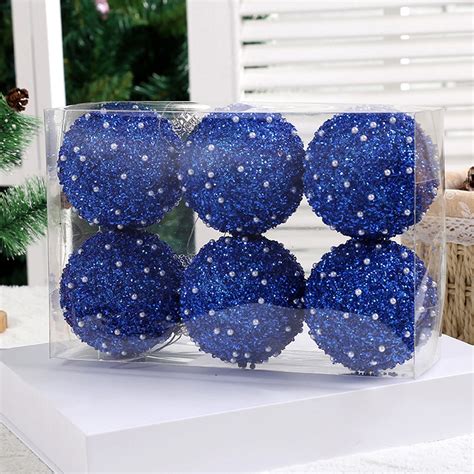 3.14" Large Christmas Balls Ornaments 6 Pcs Shatterproof Big Dark Green ...