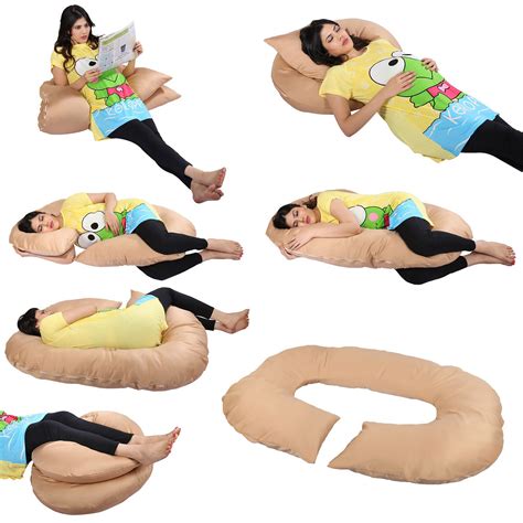 Cotton Plain And Printed Maternity / Pregnancy C Shape Pillow, Size ...