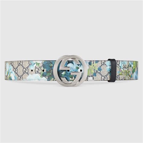 Gucci Gg Blooms Belt With G Buckle In Blue | ModeSens | Belt buckles ...