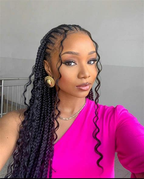 Goddess Braids Hairstyles, Cute Box Braids Hairstyles, Braided Cornrow ...