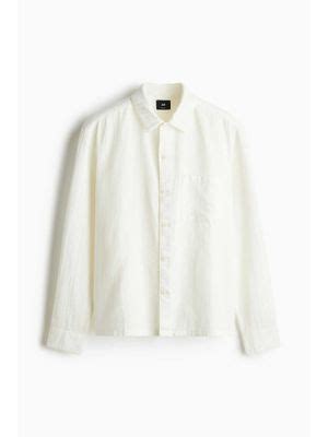 Buy H&M Regular Fit Textured Shirt White (XS) Online