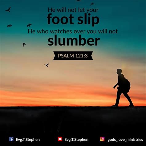 Psalms 121:3 :: God's Love Ministries - Today's Promise