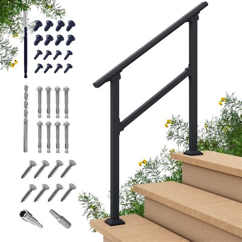 CHR Fence & Rail Hand Rails for Outdoor Steps, 3 Step Handrail & Indoor ...