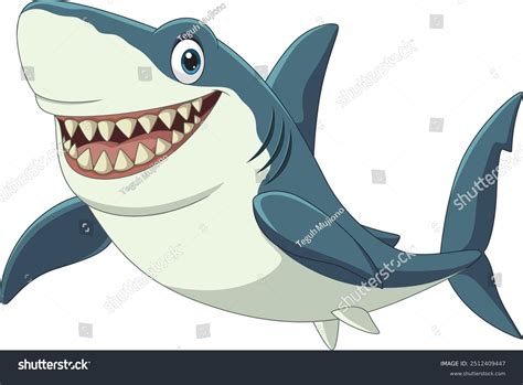 만화 행복 상어의 삽화 스톡 벡터(로열티 프리) 2512409447 | Shutterstock