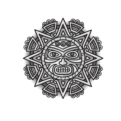 hand drawn Aztec sun ethnic symbol 22310778 Vector Art at Vecteezy