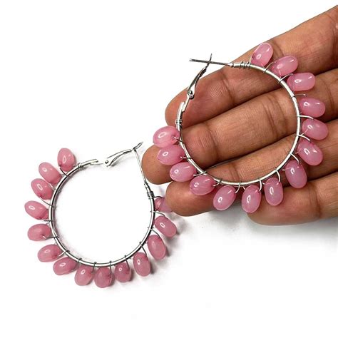 Onion Pink Color Round Shape Hoop(Bali) – Adikala - Craft Store