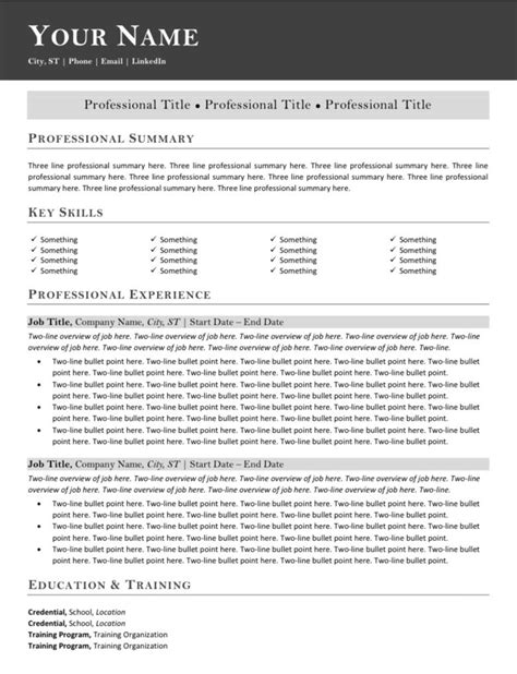 Resume Templates — Certified Resume Strategist