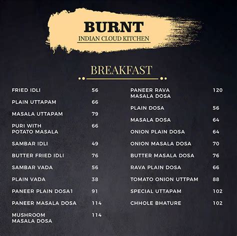 Menu at Burnt Indian Cloud Kitchen, Bhubaneswar, Plot 521/3046
