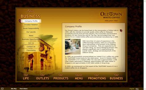 OLDTOWN 咖啡全flash制作的网站设计欣赏