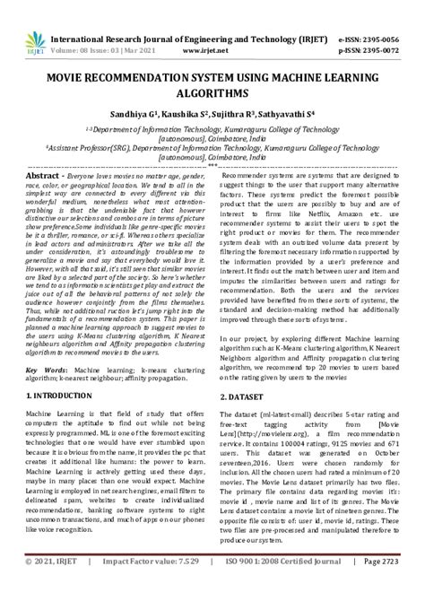 Image result for Recommendation System Machine Learning Research Paper