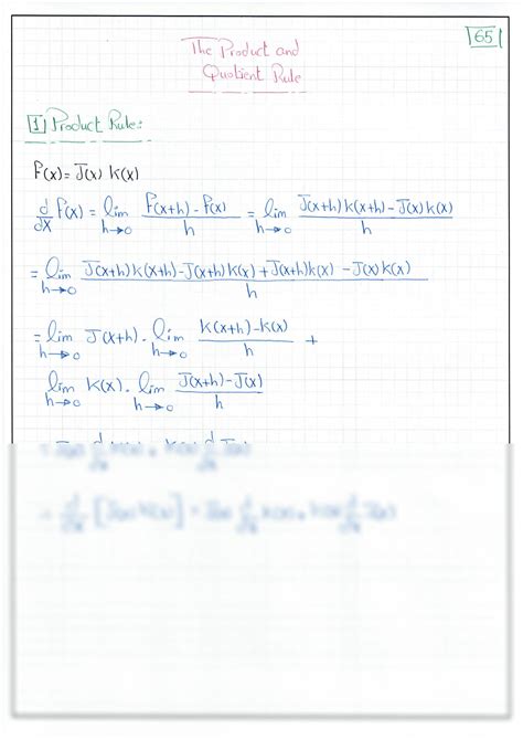 SOLUTION: Calculus : The product and quotient rules [14] - Studypool
