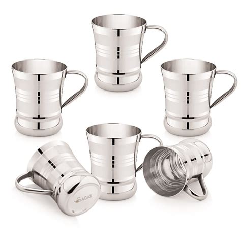 SUN SAGAR Stainless Steel Tea Coffee Cup | Steel Mugs for Coffee with ...
