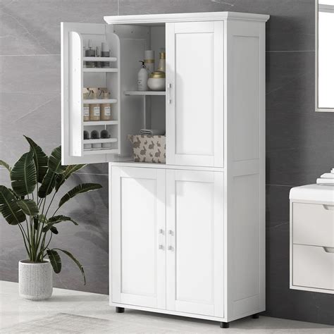 Tall and Wide Bathroom Floor Storage Cabinet, Bathroom Storage Unit ...