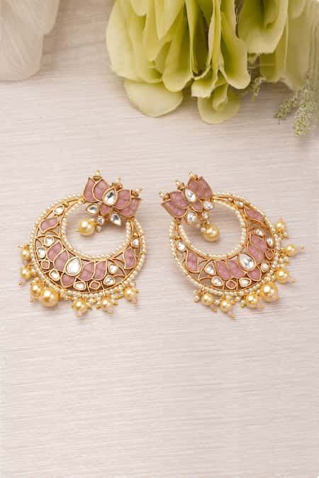 Buy Gold Plated Stone Floral Chandbalis by Anayah Jewellery Online at ...