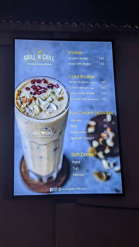 Menu at Grill N Chill Changanassery, Changanassery